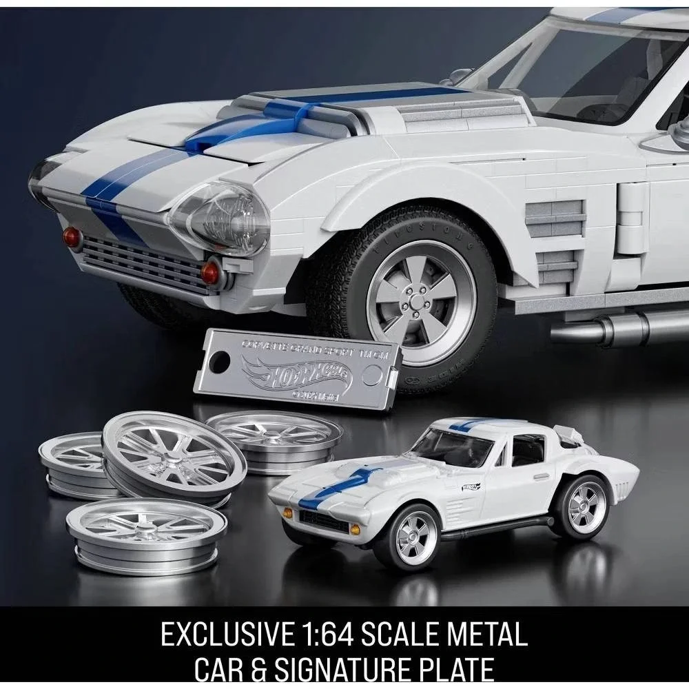 Mattel Brick Shop Hot Wheels Corvette Grand Sport Building Kit Collectors JGR31
